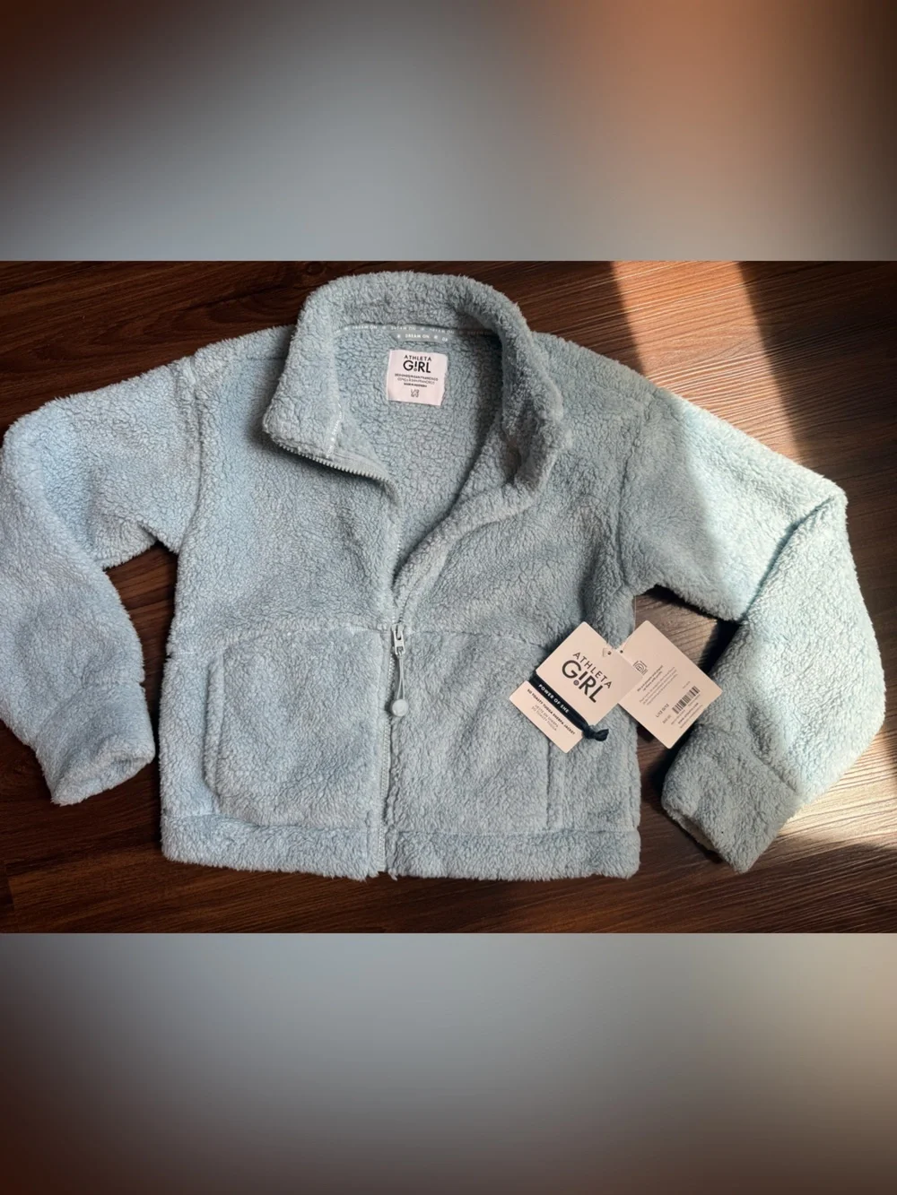 Athleta Girls Light Blue Sherpa Puffer Jacket